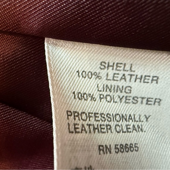 Women's Burgundy Leather Jacket - Picture 2 of 4